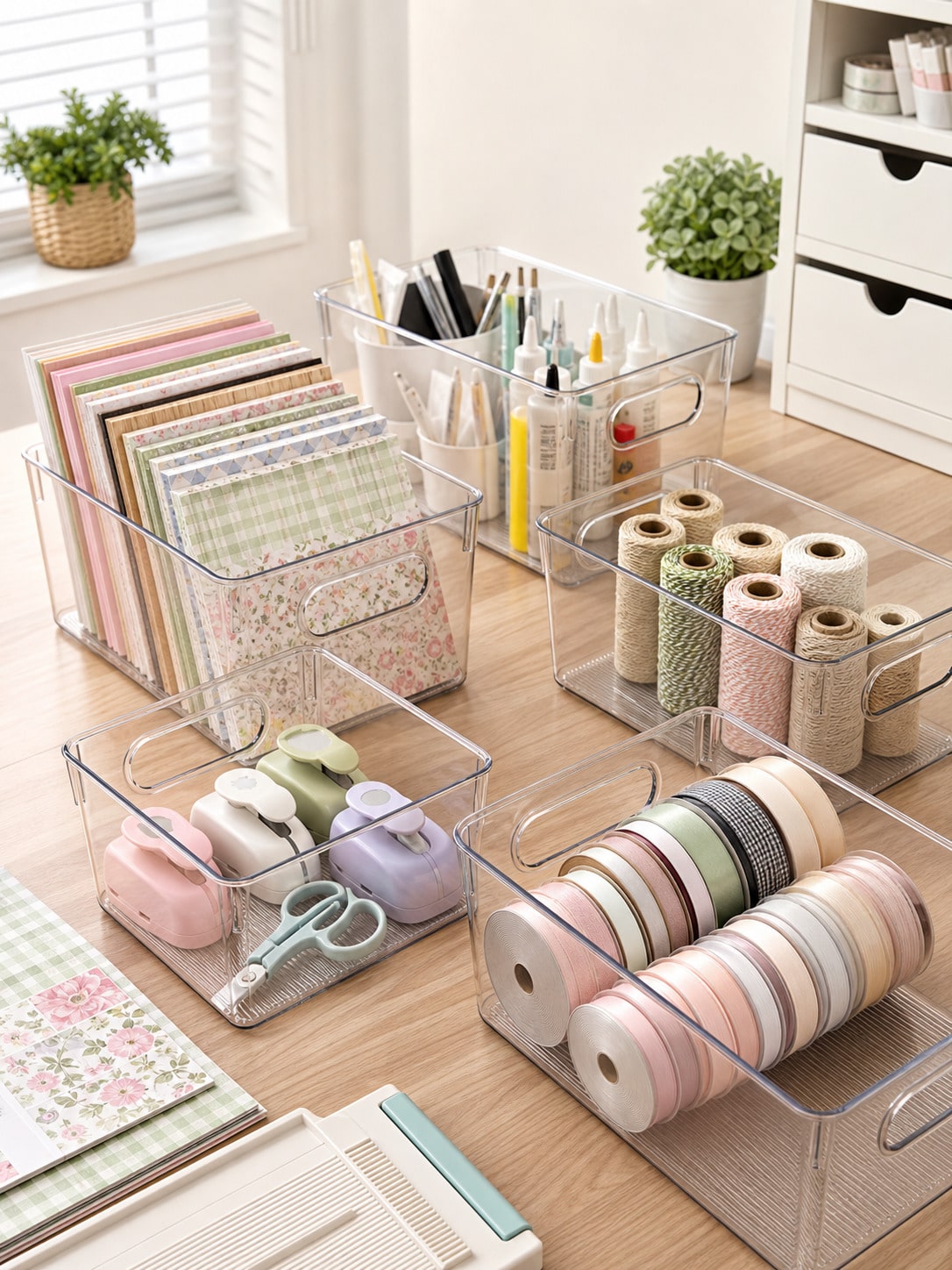 مجموعة من 8 صناديق تخزين شفافة - مراجعة Home Office Organization وسعره