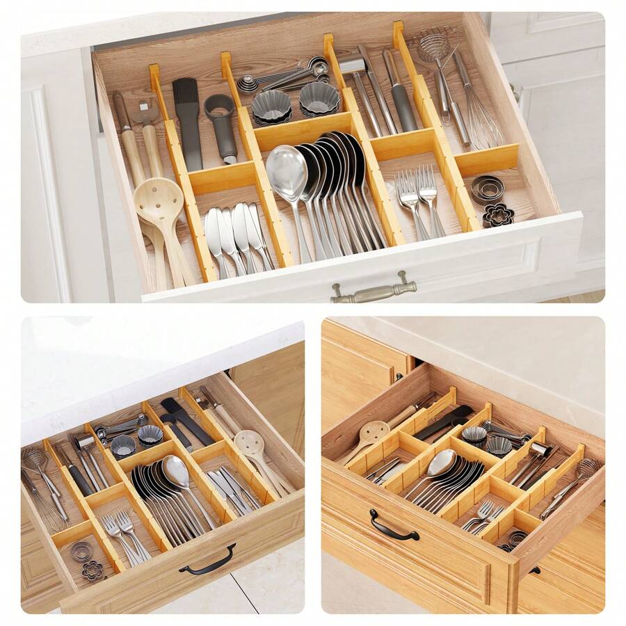 فواصل أدراج من الخيزران مع إدخ - مراجعة Home Office Organization وسعره