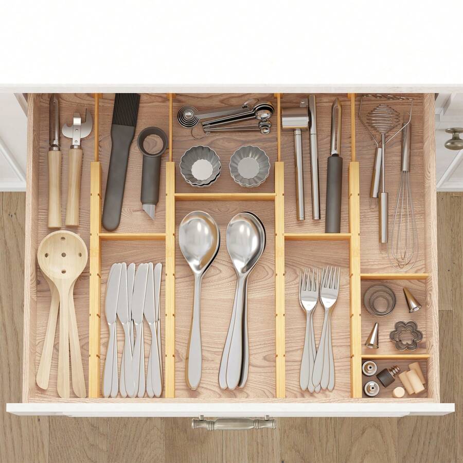 فواصل أدراج من الخيزران مع إدخ - مراجعة Home Office Organization وسعره