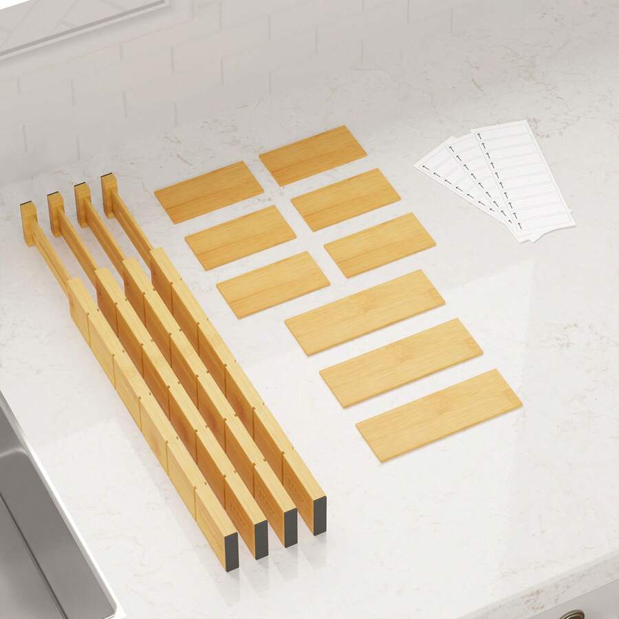 فواصل أدراج من الخيزران مع إدخ - مراجعة Home Office Organization وسعره