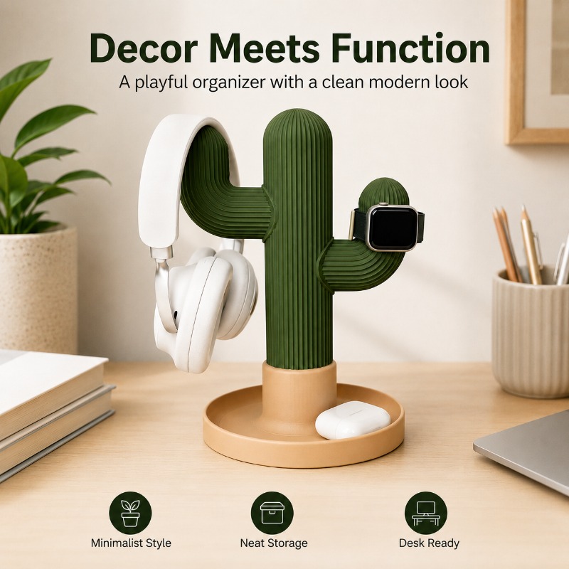 حامل سماعات رأس بتصميم صبار بس - مراجعة Home Office Organization وسعره